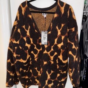 Future Collective Women's Leopard Cardigan - Brown and Black